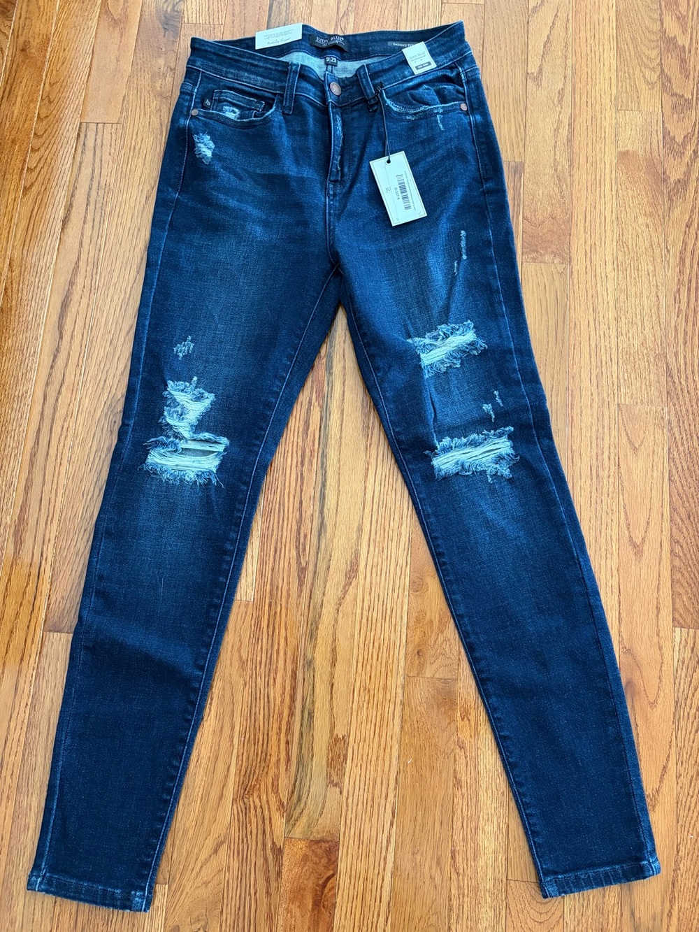 Judy Blue Dark Wash Distressed Skinny Jeans